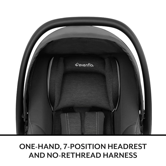 Evenflo LiteMax NXT Rear-Facing Lightweight Preemie and Infant Car Seat 3-30lbs. with SensorSafe. Easy Install with Base (Primrose Pink)