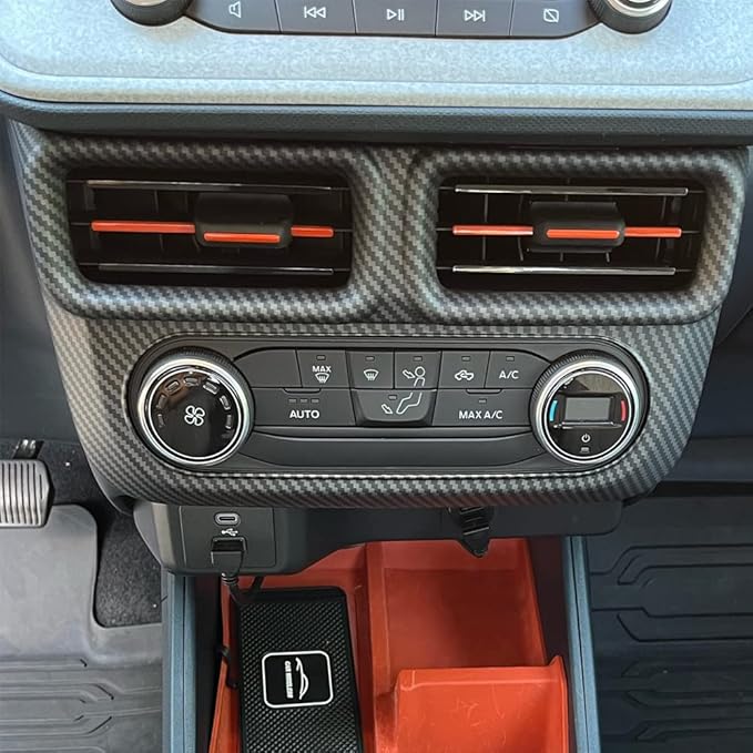 Muslogy for Maverick Set 14 Pcs Interior Decoration Trim Kit Overlays Steering Wheel Center Console Vent Window Switch Inner Door Cover Compatible with Ford Maverick 2022-2024 (Matt Carbon Fiber)