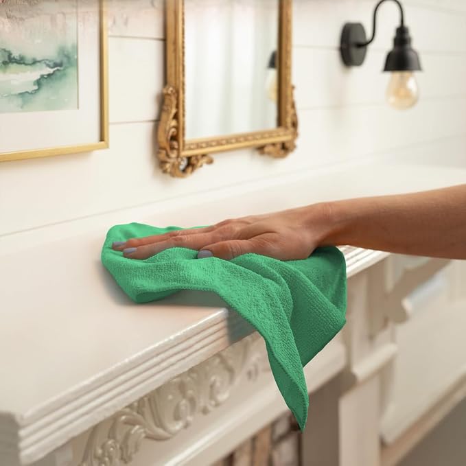 Avalon Towels Microfiber Cleaning Cloths (Value Pack of 100) - Size 12 x 12 Inches, Highly Absorbent Cleaning Rags, Lint Free, Reusable and Washable, Microfiber Towels for Cars