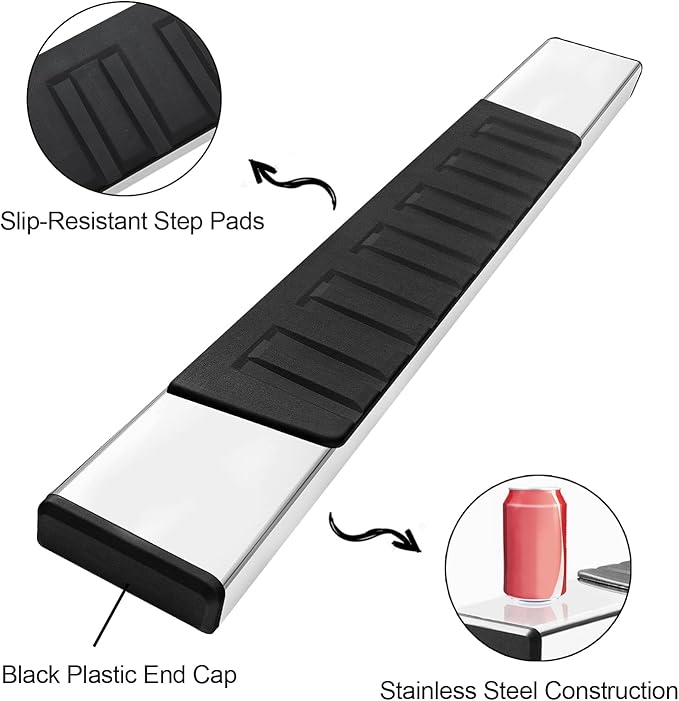 6 Inche Running Boards Compatible with 2004-2014 Ford F150 Regular Cab, Stainless Steel Truck Side Step Nerf Bars for Ford F150 Regular/Standard/Single Cab