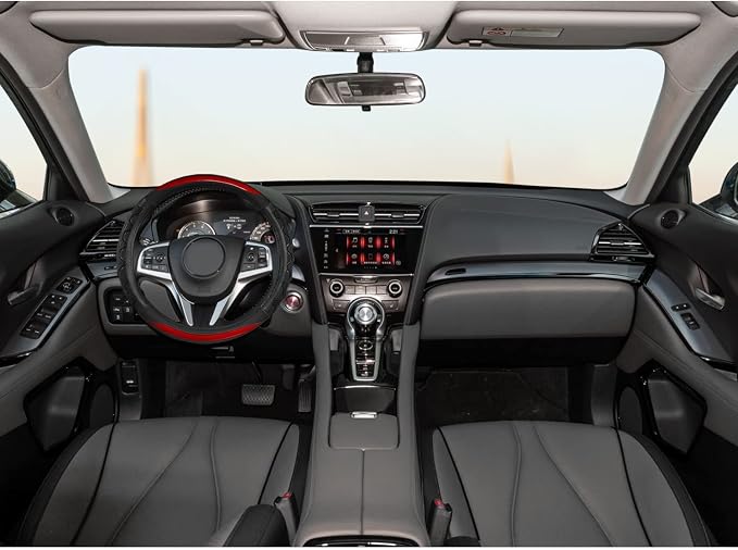 GIANT PANDA Steering Wheel Cover for Acura RDX and MDX, Car Steering Wheel Cover for Acura TLX and TL - Red