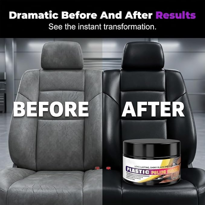 Tire Wax Tire Coating Paste,Long Lasting Car Tire Shine Nourish Cream,Waterproof & UV Protection,Plastic Trim Restorer Black with Sponge Applicator, for Car, Truck, Motorcycle, RV & More (100g-3PC)
