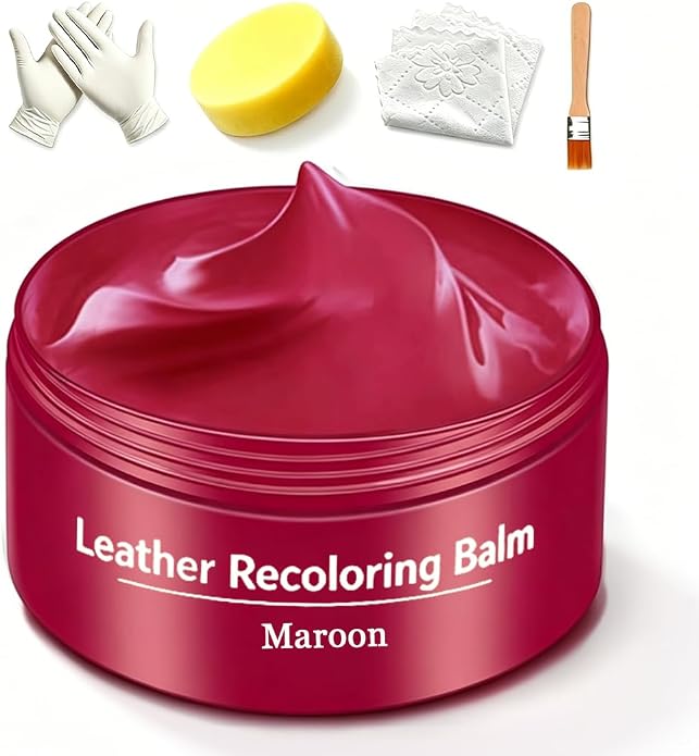 Leather Recoloring Balm, Leather & Vinyl Color Restorer Conditioner – Repairs Faded & Scratched Leather Color