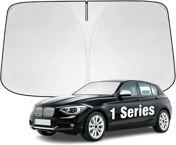 Windshield Sun Shade for BMW 1 Series 2008-2013 Sunshade 300T Windshield Cover Shield Protector Blocks UV Rays Custom Fit 1 Series Front Window Shade Windshield Accessories Keep Cool Foldable