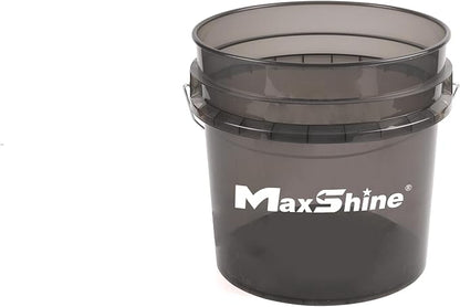 Maxshine 3.5 Gallon Universal Detailing Bucket –Black Car Wash Bucket for Scratch-Free Cleaning, Garage Storage & Organization – Holds Soap, Foam Cannon, Microfiber Towel, Brushes & Detailing Supplies