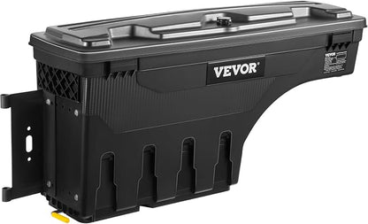 VEVOR Truck Bed Storage Box, Lockable with Password Padlock, 6.6 Gal/25 L ABS Wheel Well Tool Box, Waterproof and Durable, Compatible with Ford F-150 2015-2021, Drivers Side (Left)