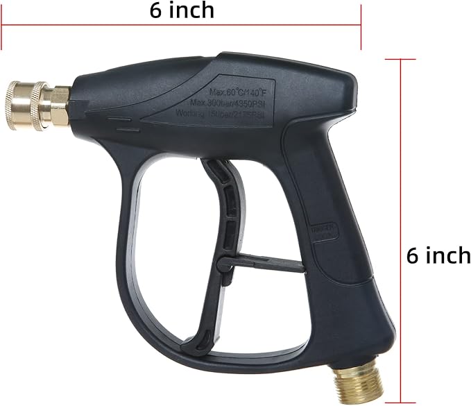 Sooprinse High Pressure Washer Gun 3000 PSI Max, Power Washer Short Gun with 1/4 Inch Quick Connector, M22-14