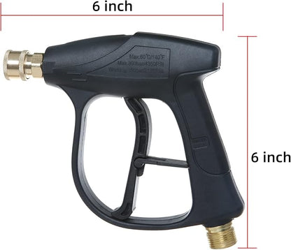 Sooprinse High Pressure Washer Gun 3000 PSI Max, Power Washer Short Gun with 1/4 Inch Quick Connector, M22-14