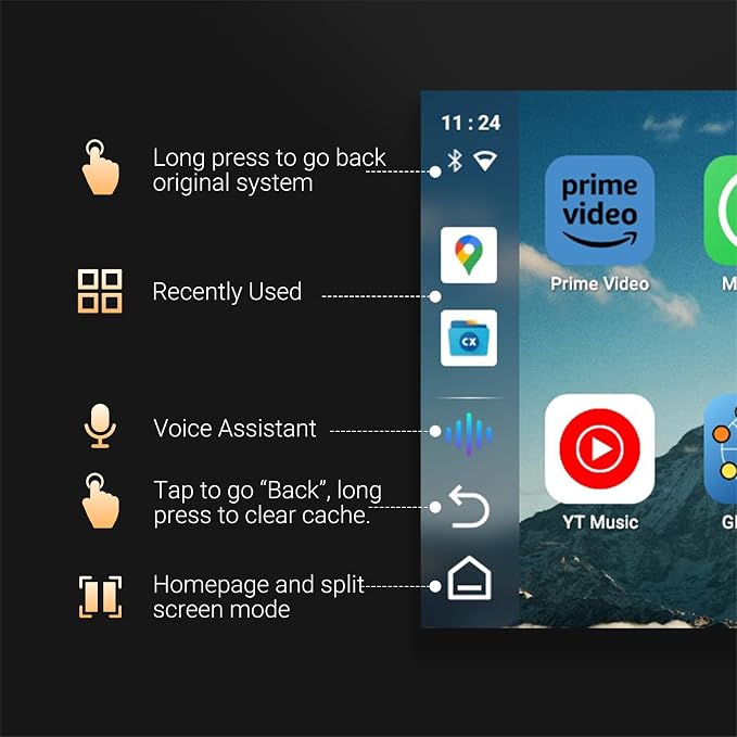MINIX CarPlay Android AI Box 8 Core 8G+128G for Only Wired CarPlay Touchscreen Cars to Wireless Carplay&Wireless Android Auto for YouTube Netflix Google Store Support SIM&TF Card