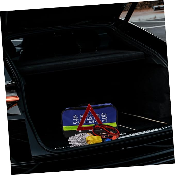 Car Roadside Emergency Tool Kit 8-Piece Multi-Function Vehicle Safety Set for Roadside Assistance Includes Tow Strap First Aid Kit and Reflective Vest