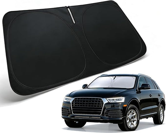Windshield Sun Shade Custom-Fit for 2013-2018 Audi Q3 Accessories | Front Window Sun Visor Protector & Heat Shield, 240T Sunshade Protection Blocks UV Rays Keep Your Car Cooler