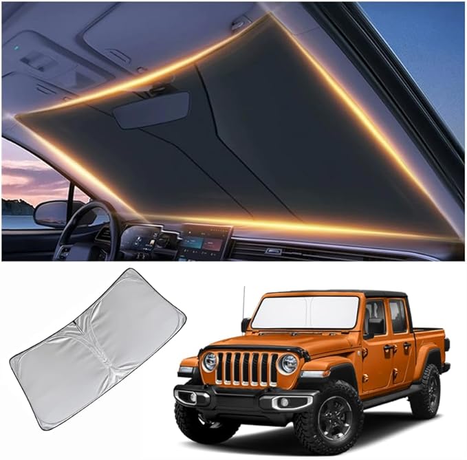 Windshield Sun Shade for Jeep Gladiator Front Window Shades Cover for 2020-2025 Gladiator Windshield Sun Visor Protector Car Accessories