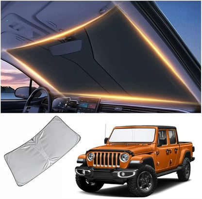 Windshield Sun Shade for Jeep Gladiator Front Window Shades Cover for 2020-2025 Gladiator Windshield Sun Visor Protector Car Accessories