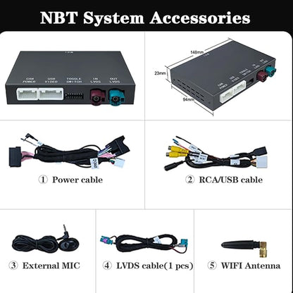 Wireless CarPlay Android Auto Retrofit Kit Decoder Box for BMW NBT System 1/2/3/4/5/6/7 Series X3/X4/X5/X6,Support Mirror Link,Camera, GPS, Siri, YouTube, for BWM Accessories