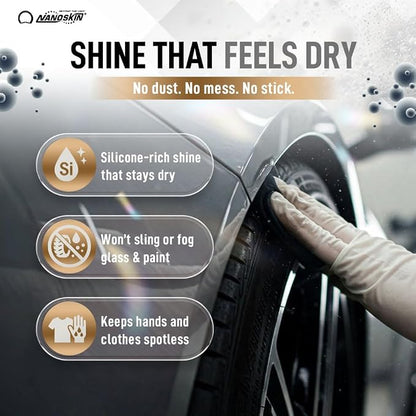 Nanoskin WHITE LIGHTENING Premium Dressing 5 Gallons – Universal Thick Wipe-On Dressing for Car Detailing | Works on Tire, Vinyl, Rubber, Plastic & Trim | For Cars, Trucks, Motorcycles, RVs & More