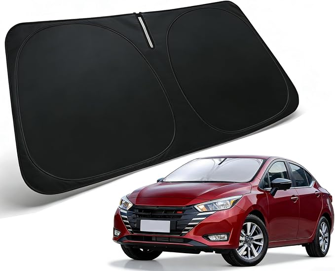 Windshield Sun Shade for 2020-2026 Nissan Versa Accessories, Car Front Window Sun Visor & Heat Shield | 240T Sunshade Protection Blocks UV Rays Keep Your Car Cooler