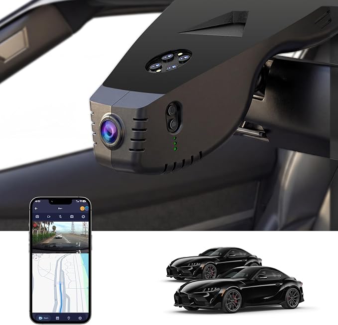 Single Channel 4K Dash Cam for Toyota GR Supra 2020-2026, OEM Factory Style, UHD 2160P Image, Built-in WiFi, Free APP, Loop Recording, G-Sensor, Plug & Play, 64GB Card