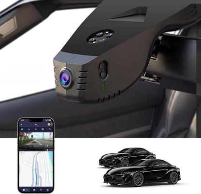 Single Channel 4K Dash Cam for Toyota GR Supra 2020-2026, OEM Factory Style, UHD 2160P Image, Built-in WiFi, Free APP, Loop Recording, G-Sensor, Plug & Play, 64GB Card