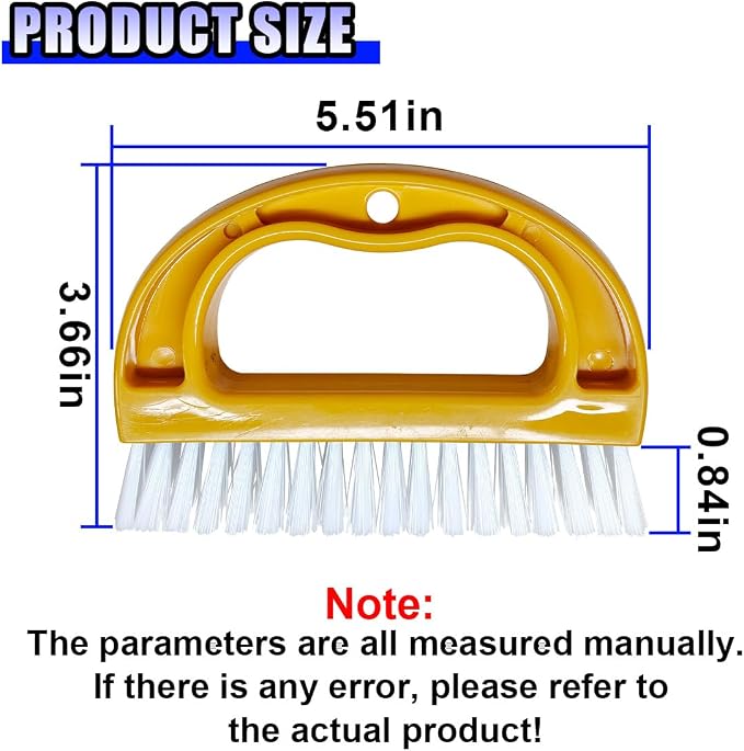 YoRise 2PCS Car Carpet Cleaning Brush, Stiff Bristle Floor Scrub Brush, Portable Car Cleaning Kit, Automotive Wash Brushes for Vehicles Interiors, Home, Floor Mat, Leather Seat (Yellow)
