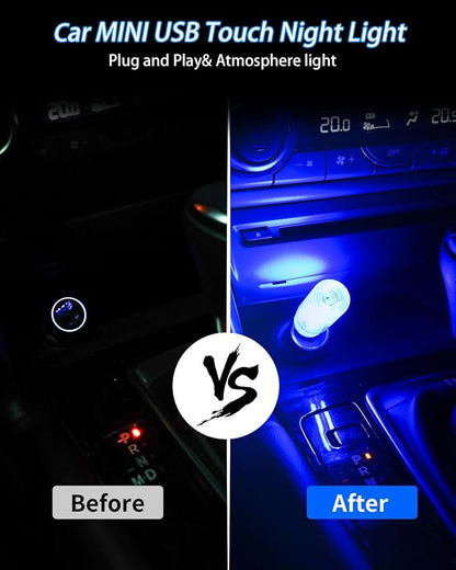 USB Light Touch Dimmable Retro USB Led Lights for Car,Mini USB Light Bulb Ambient Lighting for Car Bedroom Party Christmas Hallway Camping,Blue 2Pack