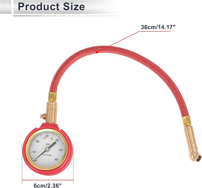 1 Pcs Universal Tire Pressure Gauge 0-60PSI 2.36Inch Digital Pressure Gauge Tyre Air PSI Meter for Motorcycle SUV Truck