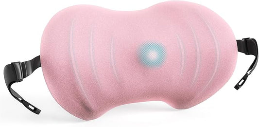 Lumbar Support Pillow, Ergonomic Back Cushion for Office Chair with Adjustable Straps & Detachable Breathable Cover,Memory Foam Car Lumbar Pillow, Back Support Pillow for Car, Office,Bed Rest(Pink)