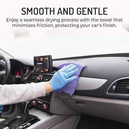 HI-TECH Magna Shine Water Demon Drying Towel – Ultra Absorbent Microfiber Car Detailing Towel – 27x17 – Fast-Drying, Waffle Texture – Cars, Trucks, Boats, Bikes