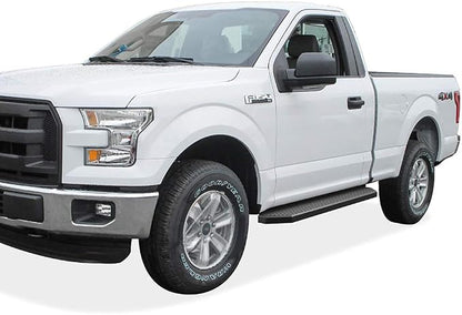 APS Black Stainless Steel Running Boards Style Compatible with Ford F150 2015-2026 Regular Cab & F-250 F-350 Super Duty 2017-2026 (Side Steps Side Bars) 6in Wide