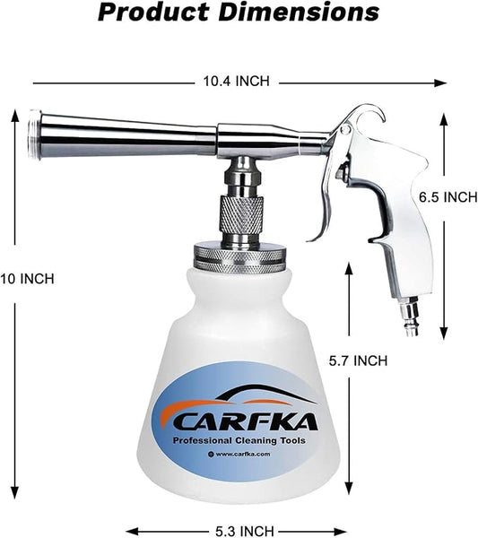 Car Cleaning Gun, CARFKA High Pressure Car Detailing Wash Gun 1L Foam Bottle Wash Spray Bottle Nozzle with Metal Spinner