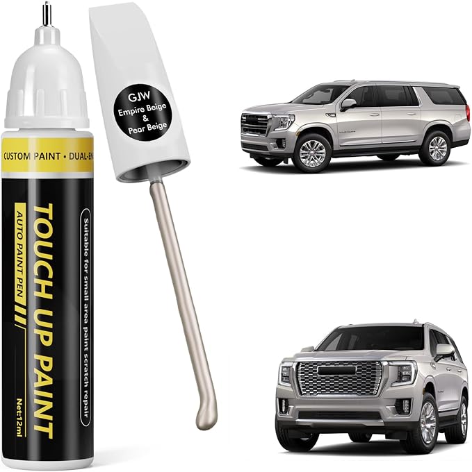 (Empire Beige/Pear Beige (GJW) Car Touch Up Paint for GMC, Car Paint Scratch Repair Kit, Quick & Easy Solution, 2 in 1 Scratch Remover Pen with Color-Matched