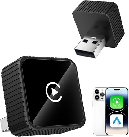 2026 Wireless CarPlay & Android Auto Adapter for iPhone & Android, 2-in-1 Mini Metal Dongle, Plug & Play Auto-Connect, Zero Latency Wireless Car Adapter for OEM Wired Radios (Black)