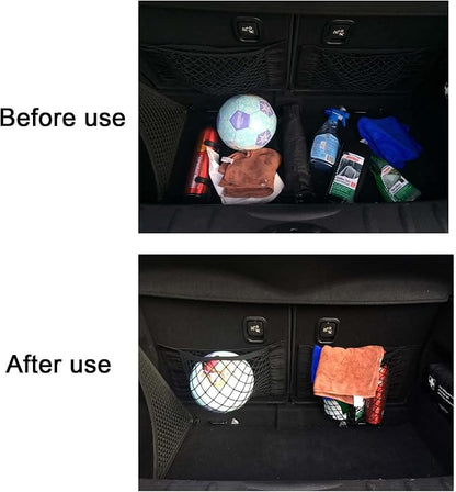 Universal Mesh Cargo Net Storage Net Wall Sticker Organizer Pouch Bag Storage Mesh Net for Car Trunk Storage Add On Organizers for Car Truck (15" x 9.5"(4 Packs))