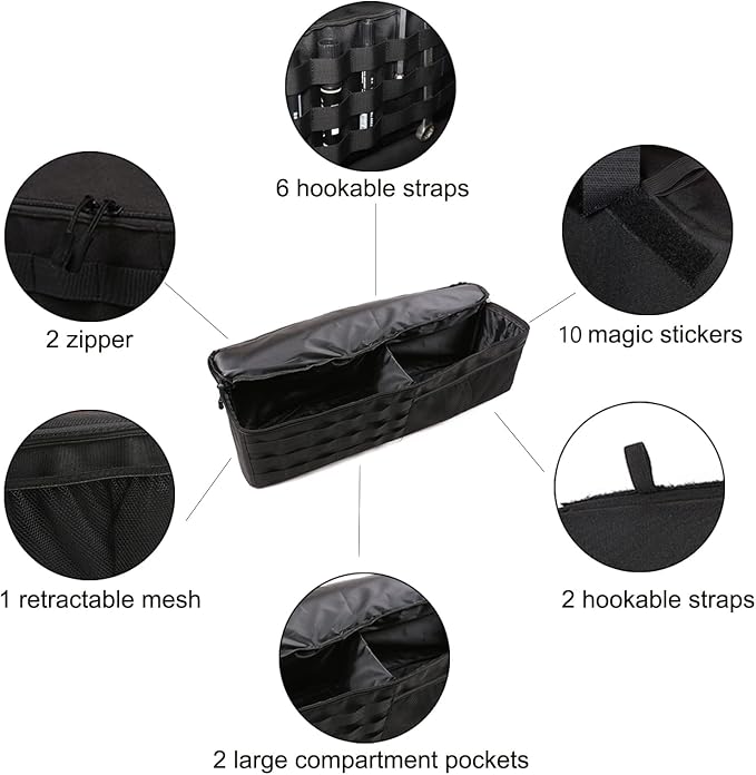 Aunginsy Car Trunk Organizer Compatible with Toyota FJ Cruiser 2007-2021+, 2PCS Left & Right Side Trunk Storage Bags Backseat Hanging Storage Multi-Compartment Oxford Cloth Space Saving Accessories
