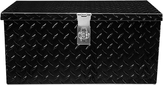 munirater 20 Inch Heavy Duty Black Aluminum Plate Tool Box Truck Bed RV Trailer Toolbox Storage W/Side Handle and Lock Keys 20 x 12 x 9.5in