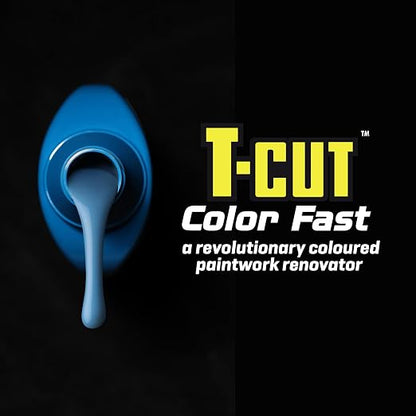 T-Cut Color Fast 3-in-1 Paint Restorer, Mid Blue - Scratch Remover, Ceramic Car Wax & Color Enhancer - Removes Swirls & Oxidation, 17 oz