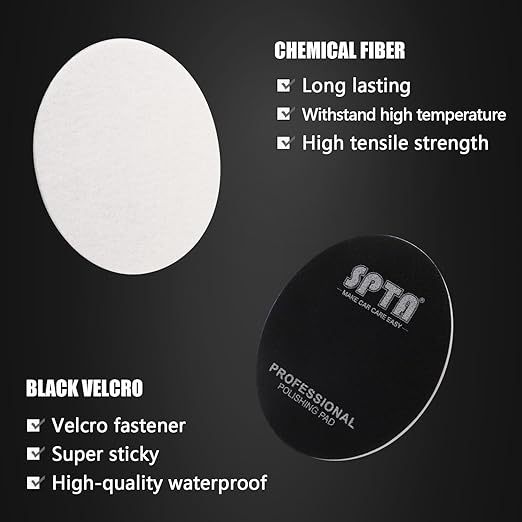 Glass Polishing Pad, SPTA 5 Pcs 5''(125mm) Car Glass Polishing Discs Microfiber Polishing Buffing Pad, Scratch Removal Kit for Correct Damaged Window Cleaning, Removing Stubborn Waterspots