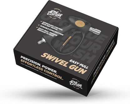 Ethos Swivel Gun – Pressure Washer Gun with 360° Swivel & Auto-Locking 1/4" Quick Connect, Short Pressure Washer Gun for Car Wash, High Pressure Washer Gun, Power Washer Gun – Foam Cannon Compatible