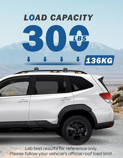 JOYTUTUS Car Roof Rack Cross Bars Compatible with Subaru Forester Wilderness 2022-2026 with Lock, 300LB Aluminum Crossbars for Roof Racks Suitcases Kayaks Canoes Bikes Skis Snowboard