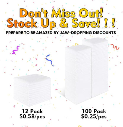 HOMEXCEL White Microfiber Cleaning Cloths 100 Pack, Reusable Cleaning Rags Shop Towels - Bulk Multipurpose Microfiber Towels, Lint Free Cleaning Towels for Car, House & Kitchen, 11.5 x 11.5 inch