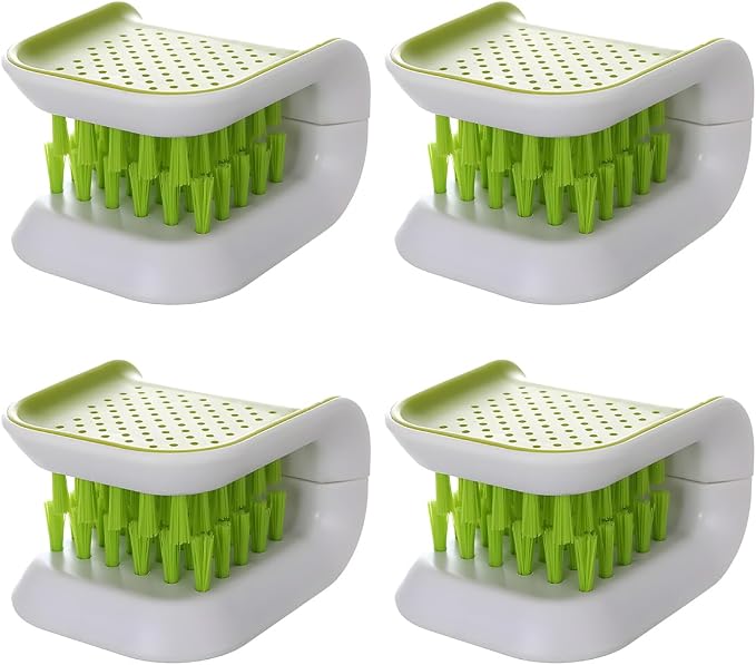KVAEY Car Seat Belt Cleaning Brush, U-Shaped Auto Interior Washing Brush with Double-Sided Bristles, Closeable Safety Belt Bristle Scrubber Cutlery Cleaner Brush for Car Home (4 PCS)