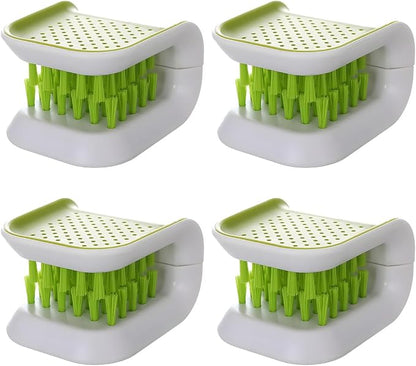 KVAEY Car Seat Belt Cleaning Brush, U-Shaped Auto Interior Washing Brush with Double-Sided Bristles, Closeable Safety Belt Bristle Scrubber Cutlery Cleaner Brush for Car Home (4 PCS)