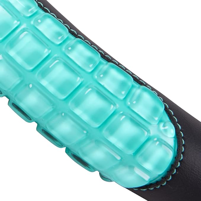 Flying Banner car Steering Wheel Cover Gel Massage Velvet Cool Warm Universal Size 15 inches SUV Truck Anti Slip Odorless Summer Winter (Black Mint Blue, Gel Massage)