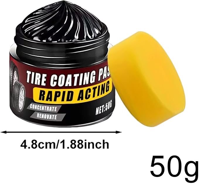 Tire Shine,50g Coating Quick Wax Paste with Sponge,Car Polishing Wax | for Indoor Outdoor Garage Cars Wheel Automotive Polishing Women Men