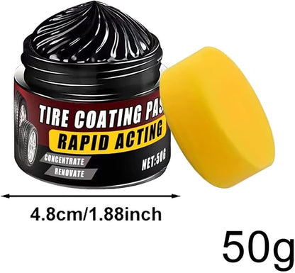 Tire Shine,50g Coating Quick Wax Paste with Sponge,Car Polishing Wax | for Indoor Outdoor Garage Cars Wheel Automotive Polishing Women Men
