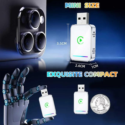 LENVA Wireless CarPlay Adapter, 2025 Upgrade Mini Design for Cars Plug and Play Fast Stable Connection No Delay (Only for iPhone, Not for Android)
