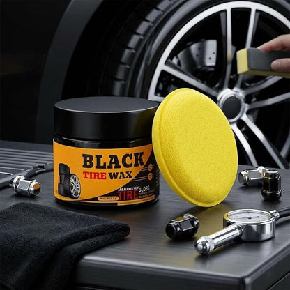 XIRUJNFD 80g Premium Tire Coating & Trim Restorer, Restores Deep Black Shine on Rubber, Tire Shine Polishing Paste with Sponge, Long-Lasting Coating Protection for Car, Truck, Motorcycle, RV (3)