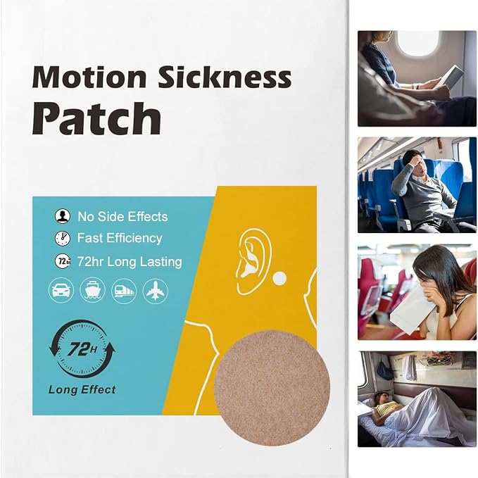 KUNHAOH Motion Sickness Patches for Adults and Kids | Non-Drowsy, Lasts 72 Hours, Travel Essentials