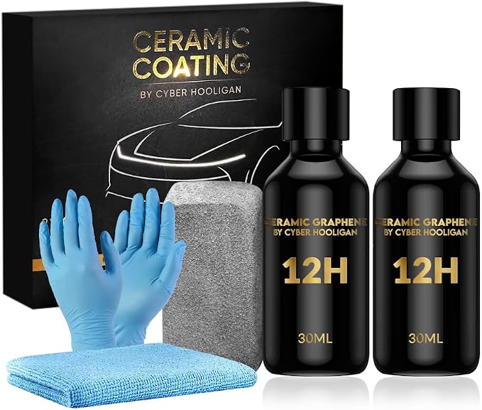 12H Advanced Graphene Ceramic Coating for Cars (30ml x 2) - Car Detailing Kit, Long-Lasting Protection, Ultra High Gloss, Easy Application