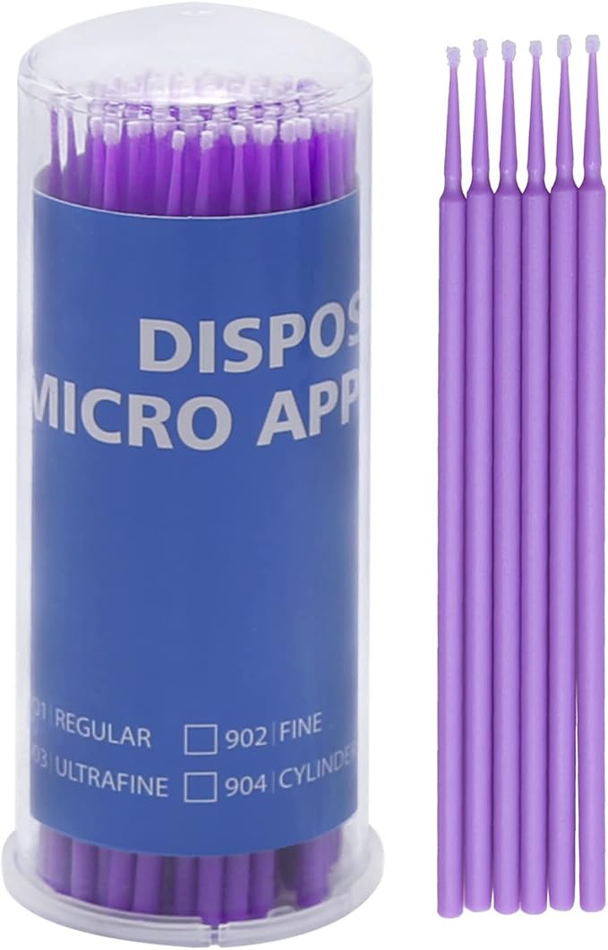 Touch Up Paint Brushes for Automotive Paint Chip Repair Disposable Micro Applicators (S:1.5mm, Purple)-100 Pieces