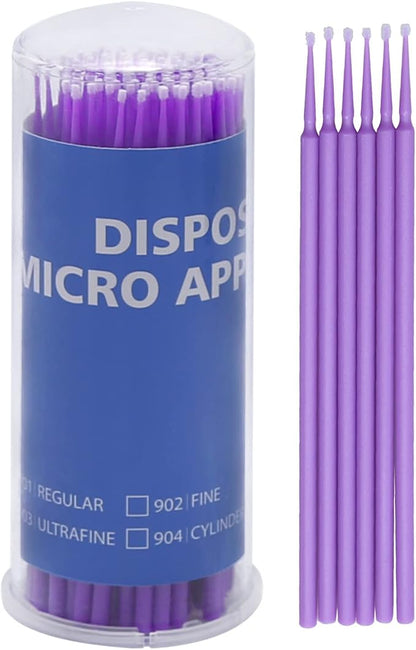 Touch Up Paint Brushes for Automotive Paint Chip Repair Disposable Micro Applicators (S:1.5mm, Purple)-100 Pieces